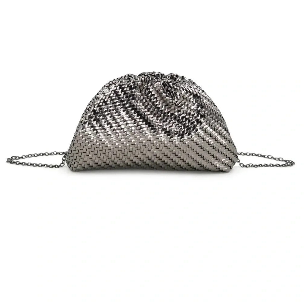 Elegant Black Woven Vegan Clutch